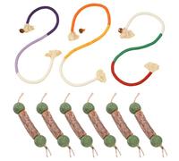 Korechain 9 Pièces Jouet à Mordre pour Chaton | 3 Cordes à Mordre et 6 Bâtons à Herbe à Chat, Jouet Chat Herbe à Chats, Soin Des Dents et Lutte Contre l'Haleine Mauvaise