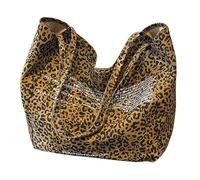 Korerena Styles Fashion Vintage Léopards Print Canvas À Épaule De Capacité Main Surdimensionné Pour Le Main Souchy Décontracté Pour Femmes