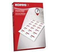 Kores - Adhésif Acrylique - Blanc - 70 X 37 Mm - 70 G/M² - 2400 Étiquette(S) (100 Feuille(S) X 24 Étiquettes