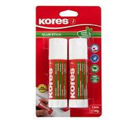 Kores - Bâton de Colle, Adhésif à Forte Adhérence, Colle de Bricolage Sûre et Non Toxique pour les Travaux Manuels, les Fournitures Scolaires et de Bureau, Paquet de 2 x 40g