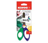 Kores - Birdy : Ciseaux de Sécurité pour Enfants et Ecoliers, Pointe Émoussée et Acier Inoxydable Résistance à l'Usure, Fournitures Scolaires, Paquet de 1 en Couleurs Assorties