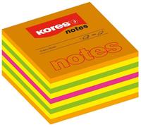 Kores - Notes Autocollantes Cube Summer, Bloc-Notes Autocollant Coloré, 50 x 50mm, Paquet de 1 Cube de 400 Feuilles en 4 Couleurs Assorties