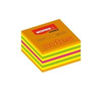 Kores bloc note cube 450 f repositionnable 50x50 assortis 5 couleurs néon n48460