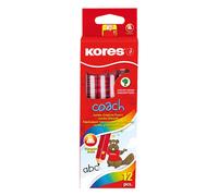Kores Coach Jumbo HB Graphite Pencils for Kids, Pack of 12