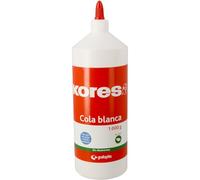 Kores - Colle blanche 1 000 grammes, séchage transparent, colle lavable, adhésif sans danger pour les enfants et les adultes, sans solvant, parfaite pour une utilisation scolaire, l'artisanat et le