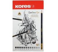 Kores Crayon à papier 'Grafitos Art', étui métallique de 12 G