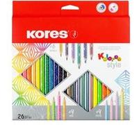 Kores Crayon couleur Kolores Style triangulaire étui 26 G