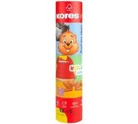 Kores - Kolores Jumbo Twist & Turn : 12 crayons de couleur épais, écologiques, 100% certifiés FSC, avec mine tendre et forme triangulaire, ensemble de 12 couleurs et taille-crayon