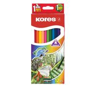 Kores Crayons de couleur aquarelle "Akuarelle" triangulaire étui de 12 pièces