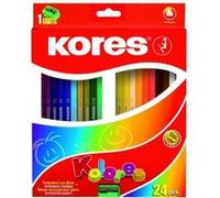 Kores crayons de couleur, étui en carton de 24 +