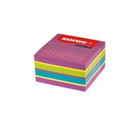 Kores cubo-notes repositionnables - 75 x 75 mm - 450 feuilles, violet jaune vert bleu n48464