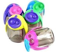Kores double boîte à pointes "MIGOO", boîte ronde, couleurs assorties Boîtier en plastique, lames en acier inoxydable trempé, pour 3 mm