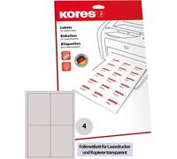 Kores Etiquettes En Film, 105 X 148 Mm, Transparent
