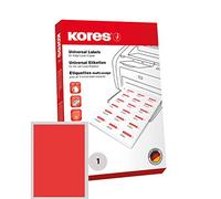 Kores Etiquettes universelles 21 x 29,7 cm 100 feuilles A4 Rouge