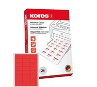 Kores Étiquettes universelles 7 x 3,7 cm – 100 feuilles A4 – Rouge