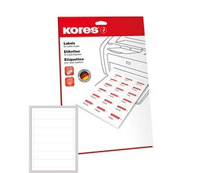 Kores Etiquettes universelles pour dossiers 19,2 x 3,8 cm 25 feuilles A4 Blanc