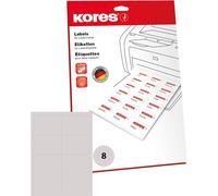 Kores Etui 25 Feuilles (200 ) Etiquette Universelle, 105 X 74 Mm, Blanc