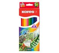 Kores etui de 12 crayons de couleur aquarelle triangulaire assortis + pinceau bb93812 G