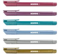Kores Feutre de coloriage Brush Tip Marker Metallic Style 6 pièces