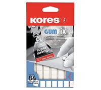Kores - Gumfix White Tack, Gomme Adhésive Réutilisable et Amovible pour l'École, la Maison et le Bureau, Non Marquante, Paquet de 84 Punaises x 50g