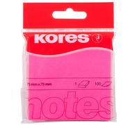 Kores Haftnotizen "NEON" 75 x 75 mm blanc rose fluo 100 Blatt