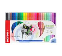 Kores - K-Beats Feutres Premium à Pointe Fibre - Feutres de Dessin, de Coloration et d’Écriture - Couleurs Vives Uniques, Incluant Tons Néon et Pastel - Encre de Haute Qualité - 26 Pièces