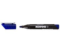 Kores - K-Marker XP1 : Marqueur Permanent Bleu, Pointe Ronde, Encre Imperméable à l'Eau et à Faible Odeur, pour Toutes les Surfaces, Paquet Individuel