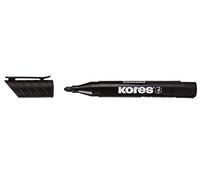Kores - K-Marker XP1 : Marqueur Permanent Noir, Pointe Ronde, Encre Imperméable à l'Eau et à Faible Odeur, pour Toutes les Surfaces, Paquet Individuel