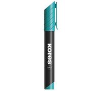 Kores - K-Marker XP1 : Marqueur Permanent Turquoise, Pointe Ronde, Encre Imperméable à l'Eau et à Faible Odeur, pour Toutes les Surfaces, Paquet de 12 Unités