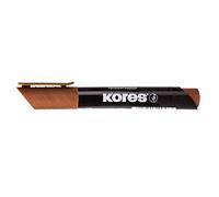 Kores - K-Marker XP2 : Marqueur permanent brun, pointe biseautée avec encre imperméable à l'eau et à faible odeur, pour toutes les surfaces, paquet de 12 pièces