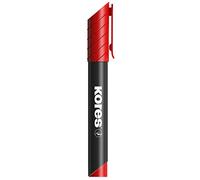 Kores - K-Marker XP2 : Marqueurs Permanents Rouges, Pointe Biseautée, Encre Résistancee à l'Eau et à Faible Odeur, pour Toutes les Surfaces, Paquet de 12