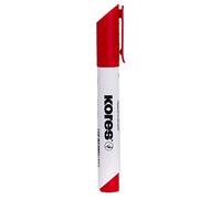 Kores - K-Marker XW2 : Marqueurs rouges pour tableaux blancs avec pointe biseautée, effaçable à sec et encre à faible odeur, fournitures scolaires et de bureau, lot de 12