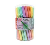 Kores - K0R-M : Stylos à Bille aux Couleurs Pastel, Pointe Moyenne 1 mm, Encre Bleue Semi-Gel pour une Écriture Douce, Forme hexagonale Ergonomique, Fournitures Scolaires et de Bureau, Lot de 50