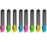 Kores - KC18 Cutter en Plastique 18 mm, Lame en Acier au Carbone Sécable avec Verrouillage Manuel, pour La Maison, le Bureau, les Arts et l'Artisanat, Lot de 2 en Couleurs Assorties