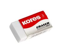 Kores - KE-20 : Gommes en PVC Blanches avec Pochette en Papier pour Enfants et Adultes, Non Toxiques et Adaptées aux Enfants, Fournitures Scolaires et de Bureau, 60 x 21 x 10 mm, Paquet de 20 Pièces