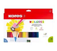 Crayons de couleur triangulaires Kores "Kolores" étui carton de 36 pièces