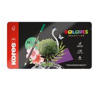 Kores - Kolores Selection - 72 Crayons de couleur comprenant 8 crayons métalliques et 4 crayons de couleur fluo - Crayons de couleur avec mine souple, forme triangulaire, bois FSC, fournitures de