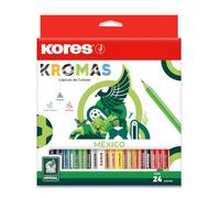 Kores – Crayons de couleur Kromas – 24 couleurs, mine tendre, forme triangulaire