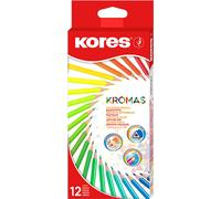 Kores KROMAS Crayons de couleur triangulaires Carton de 12 Etuis