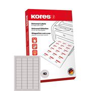 Kores L4825.25 - Étiquettes universelles A4 4,85 x 2,54 cm - Blanc - Lot de 25 feuilles