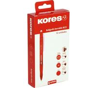 Kores Lot de 12 stylos effaçables rouges BG5 | Encre gel | Pointe 0,7 mm | Rétractable | Grip ergonomique | Ne tache pas | N'abîme pas le papier | Ne laisse pas de résidus de caoutchouc | Parfait