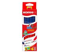 Kores - Lot de 6 crayons de couleur Twin Jumbo - 3 faces - 3 mm - Bleu et rouge rouge/bleu