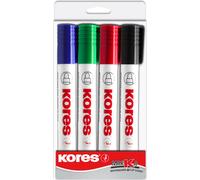 Kores M20845 Marqueur pour tableaux blancs et paperboards "K MARKER" étui de 4 pièces