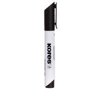 Kores - K-Marker XW2 : Marqueur Noir pour Tableaux Blancs avec Pointe Biseautée, Effaçable à Sec, Encre à Faible Odeur, Fournitures Scolaires et de Bureau, Paquet de 12