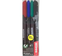 Kores Marqueur permanent "K MARKER FINE" M Set de 4 pièces
