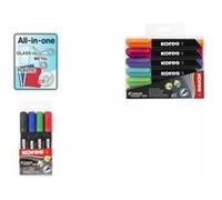 Kores Marqueurs permanents K-Marker XP1 – pointe ronde, encre imperméable, lot 6 couleurs