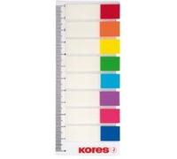 Kores - Bandes d'Indexation Autocollantes Transparent sur Règle, Marqueurs de Page et Drapeaux pour Documents, pour École et Bureau, 12 x 45mm, Paquet de 8 Couleurs Assorties x 15 Feuilles Chacune