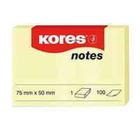 Kores N46057 Papier-notes repositionnable 75 x 50mm 100 feuilles Jaune