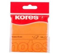 Kores - Notes Autocollantes Bleues, Bloc-Notes Autocollant Fluo, 75 x 75mm, 1 Paquet de 100 Feuilles