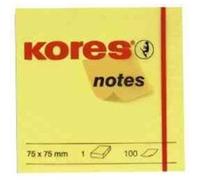 Kores - notes autocollantes jaune, 101 x 76 mm, vierge, jaune n46100 G